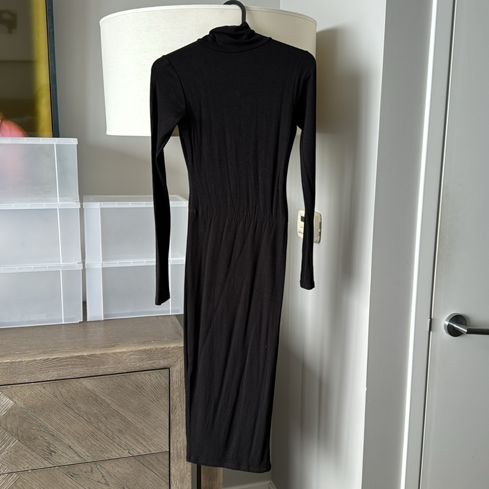 Nakedwardrobe Midi black dress turtleneck size small - Picture 3 of 3